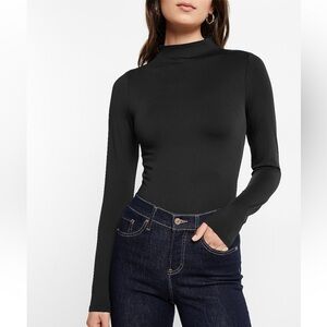 Express Compression Mock Neck Long Sleeve Top